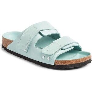 Birkenstock Uji Shine Slide Sandal SURF GREEN Narrow Size 7 US / 38 EU New $160